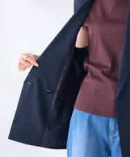 KBJGE30089 a.v.v(アー・ヴェ・ヴェ) 【接触冷感/イージーケア/UVカット/吸水速乾】サマーストレッチダブルジレジャケット ネイビー