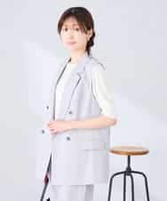 KBJGE30089 a.v.v(アー・ヴェ・ヴェ) 【接触冷感/イージーケア/UVカット/吸水速乾】サマーストレッチダブルジレジャケット ライトグレー