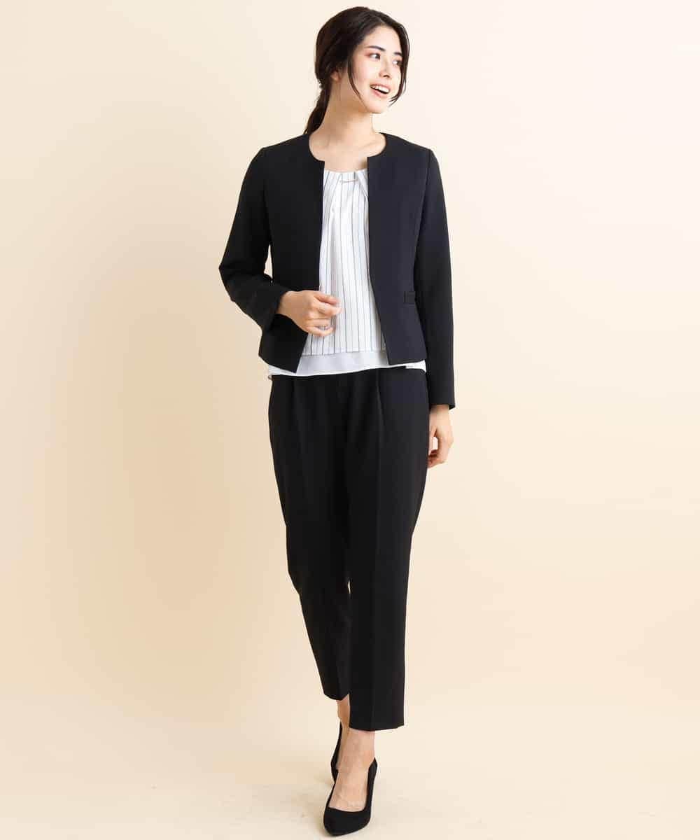 KBJJH17099 a.v.v(アー・ヴェ・ヴェ) 【セットアップアイテム】Ｗクロスキーネックジャケット ブラック