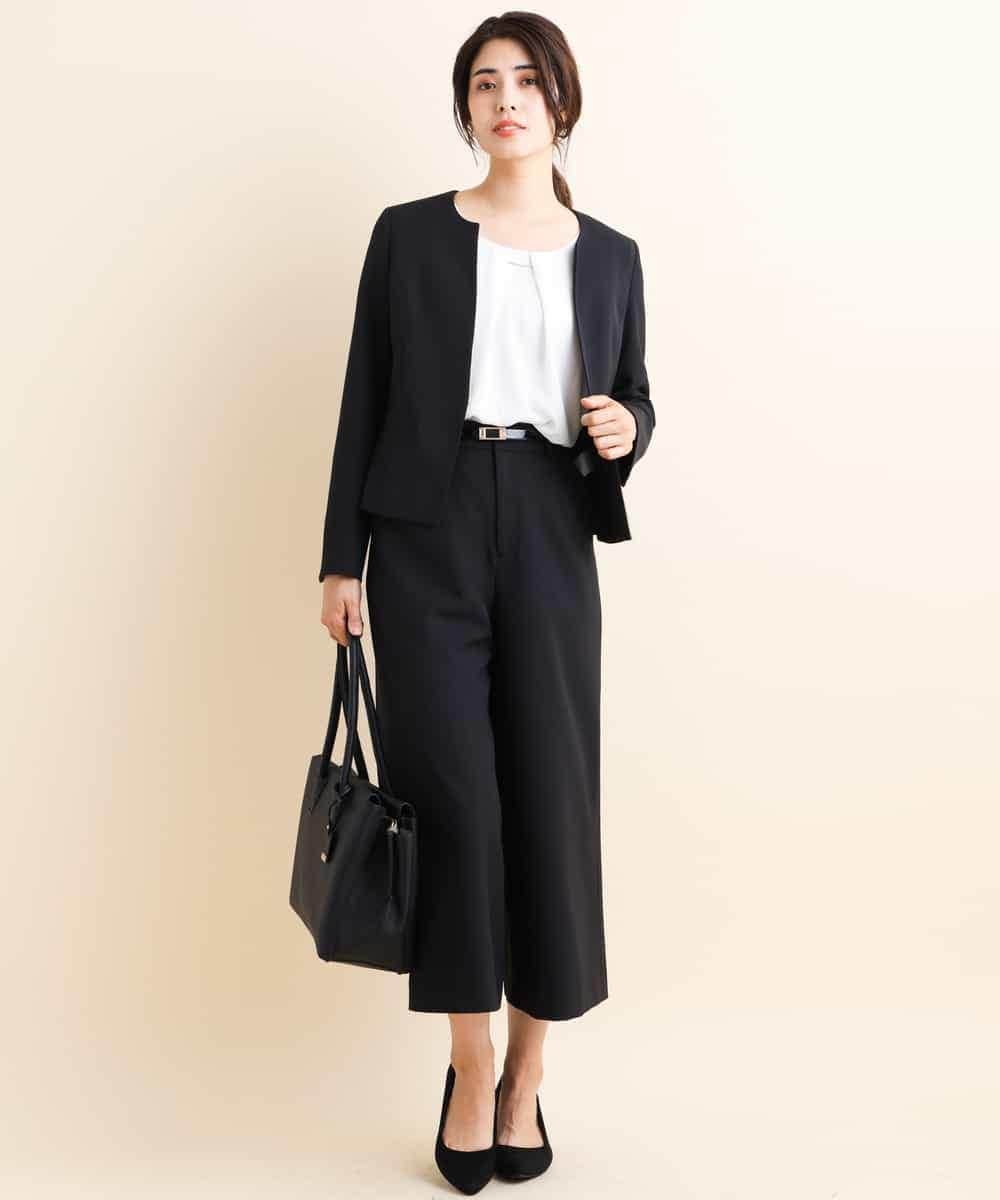 KBJJH17099 a.v.v(アー・ヴェ・ヴェ) 【セットアップアイテム】Ｗクロスキーネックジャケット ブラック