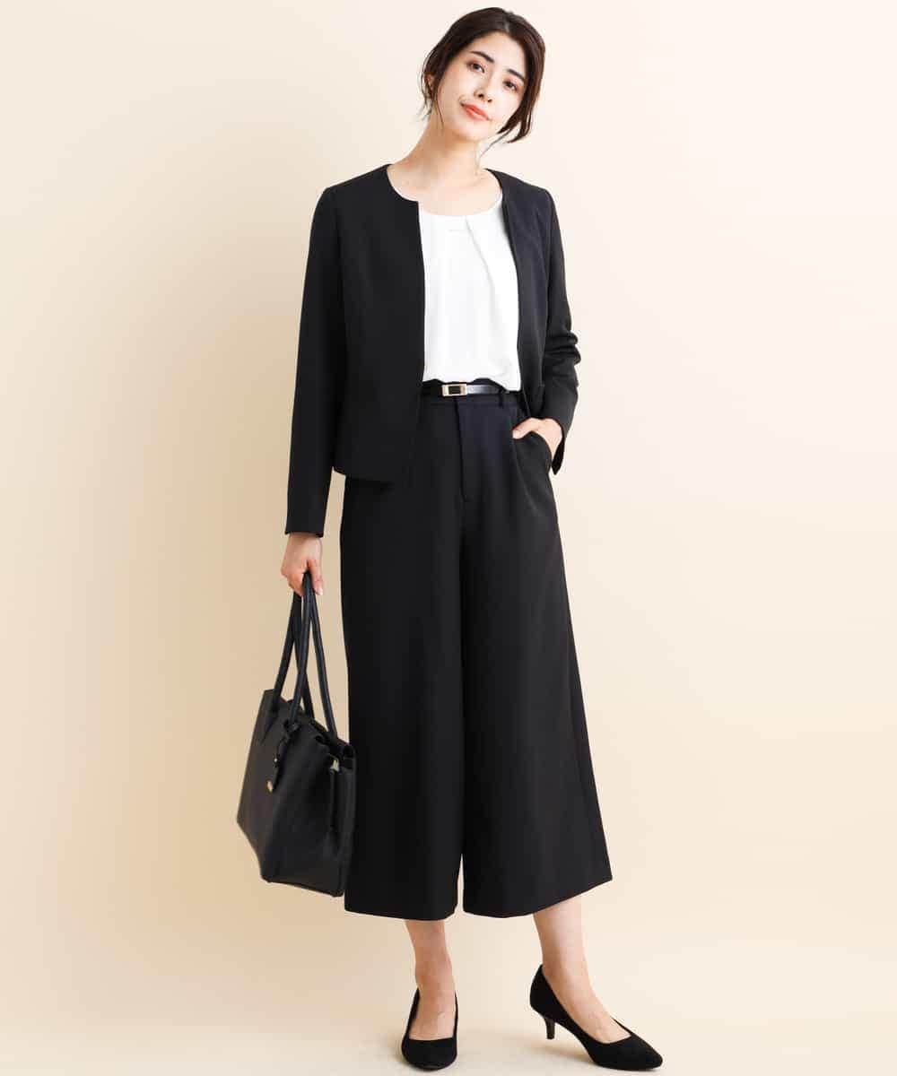 KBJJH17099 a.v.v(アー・ヴェ・ヴェ) 【セットアップアイテム】Ｗクロスキーネックジャケット ブラック