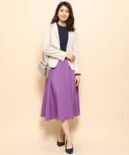 KBKEH05049 a.v.v(アー・ヴェ・ヴェ) ハイネックギャザーシフォンブラウス ネイビー