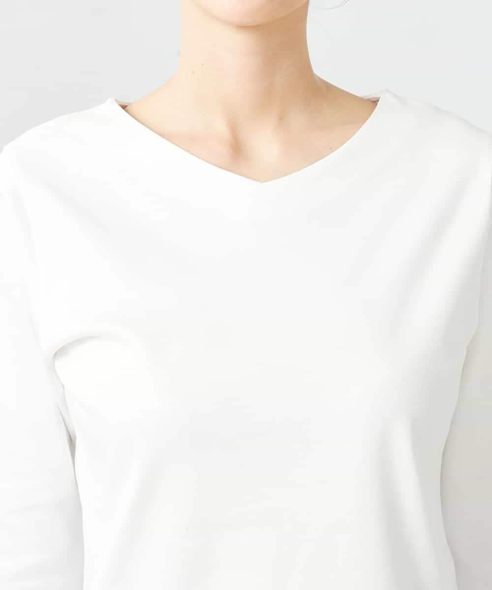 KBKFB01039 a.v.v(アー・ヴェ・ヴェ) VネックスムースTシャツ ホワイト