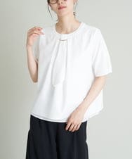 KBKHT18054 a.v.v(アー・ヴェ・ヴェ) マルチウェイメタルパーツボウタイブラウス ホワイト