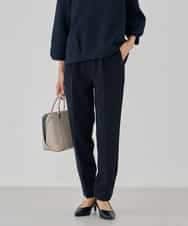 KBLCD01079 a.v.v(アー・ヴェ・ヴェ) 【洗える/ストレッチ/セットアップ対応】ダブルクロステーパードパンツ ネイビー