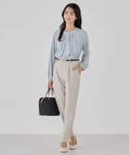 KBLCD01079 a.v.v(アー・ヴェ・ヴェ) 【洗える/ストレッチ/セットアップ対応】ダブルクロステーパードパンツ ネイビー