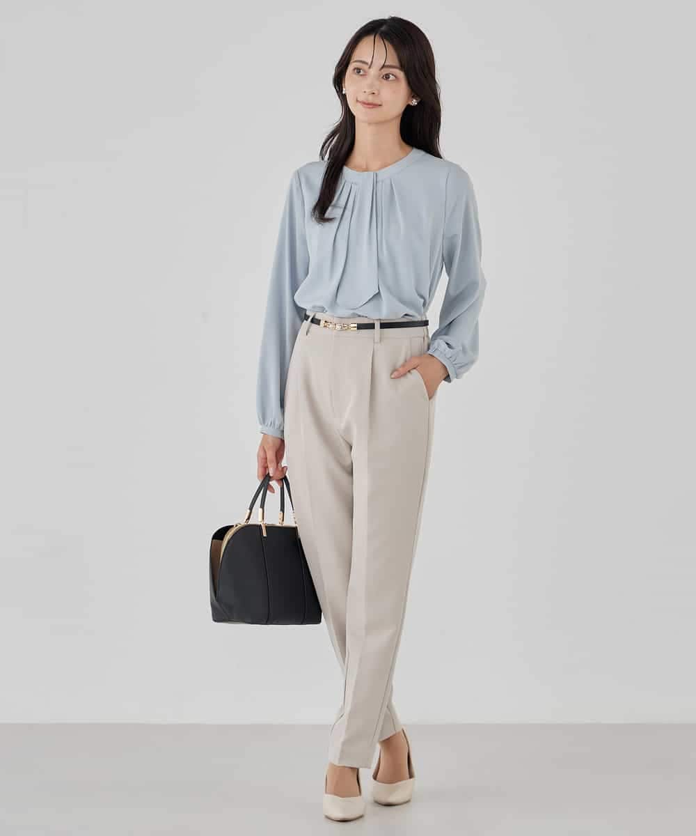 KBLCD01079 a.v.v(アー・ヴェ・ヴェ) 【洗える/ストレッチ/セットアップ対応】ダブルクロステーパードパンツ ネイビー