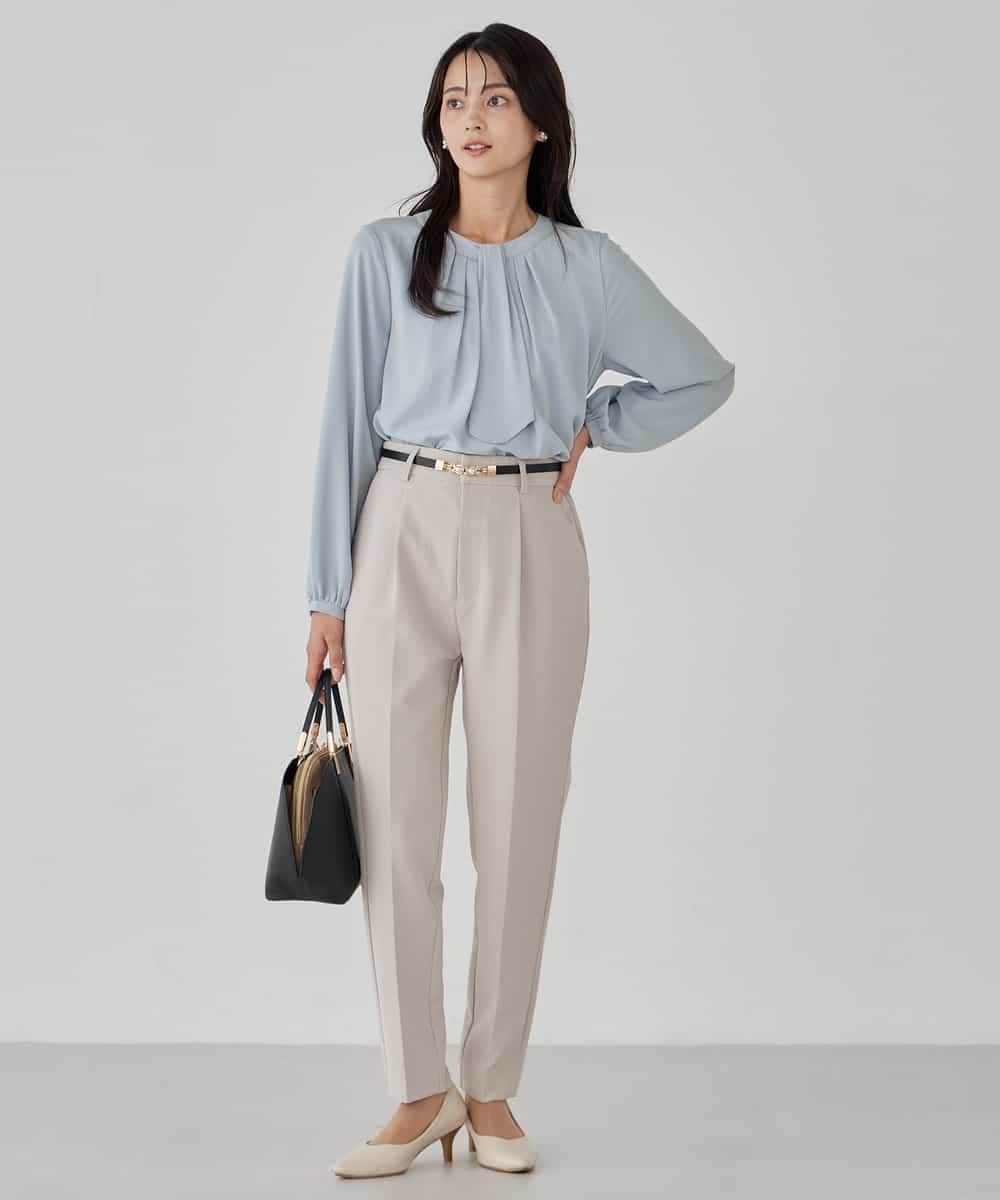 KBLCD01079 a.v.v(アー・ヴェ・ヴェ) 【洗える/ストレッチ/セットアップ対応】ダブルクロステーパードパンツ ネイビー