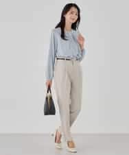 KBLCD01079 a.v.v(アー・ヴェ・ヴェ) 【洗える/ストレッチ/セットアップ対応】ダブルクロステーパードパンツ ネイビー