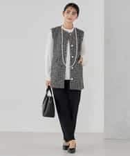 KBLCD01079 a.v.v(アー・ヴェ・ヴェ) 【洗える/ストレッチ/セットアップ対応】ダブルクロステーパードパンツ ネイビー