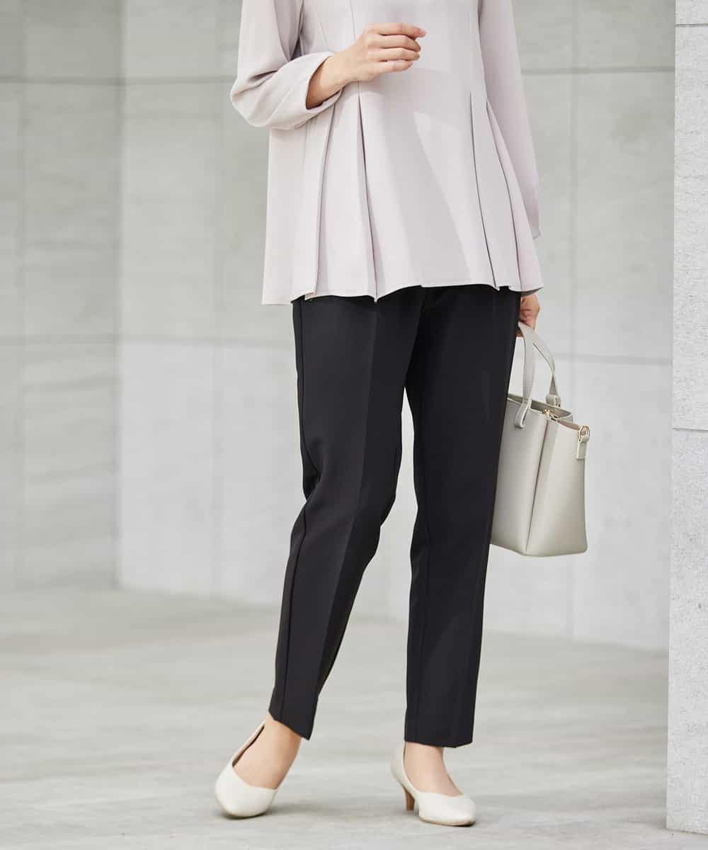 KBLCD01079 a.v.v(アー・ヴェ・ヴェ) 【洗える/ストレッチ/セットアップ対応】ダブルクロステーパードパンツ ネイビー