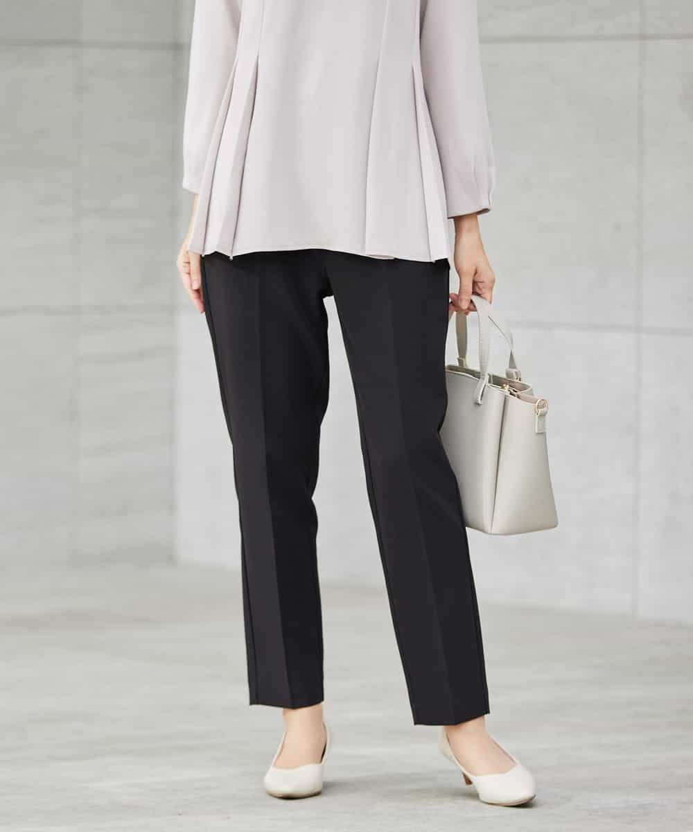 KBLCD01079 a.v.v(アー・ヴェ・ヴェ) 【洗える/ストレッチ/セットアップ対応】ダブルクロステーパードパンツ ネイビー