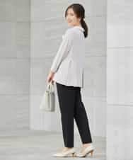 KBLCD01079 a.v.v(アー・ヴェ・ヴェ) 【洗える/ストレッチ/セットアップ対応】ダブルクロステーパードパンツ ネイビー