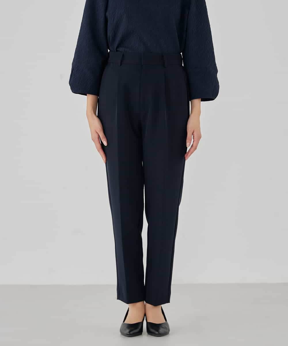 KBLCD01079 a.v.v(アー・ヴェ・ヴェ) 【洗える/ストレッチ/セットアップ対応】ダブルクロステーパードパンツ ネイビー