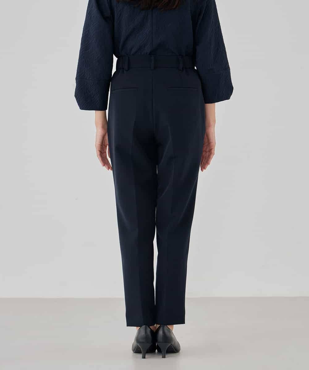 KBLCD01079 a.v.v(アー・ヴェ・ヴェ) 【洗える/ストレッチ/セットアップ対応】ダブルクロステーパードパンツ ネイビー