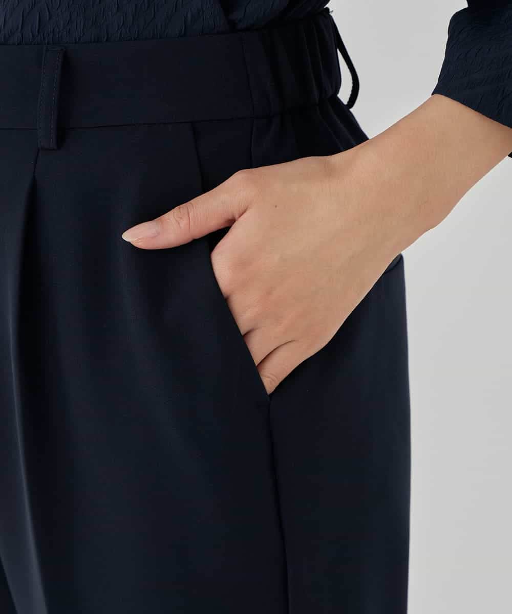 KBLCD01079 a.v.v(アー・ヴェ・ヴェ) 【洗える/ストレッチ/セットアップ対応】ダブルクロステーパードパンツ ネイビー