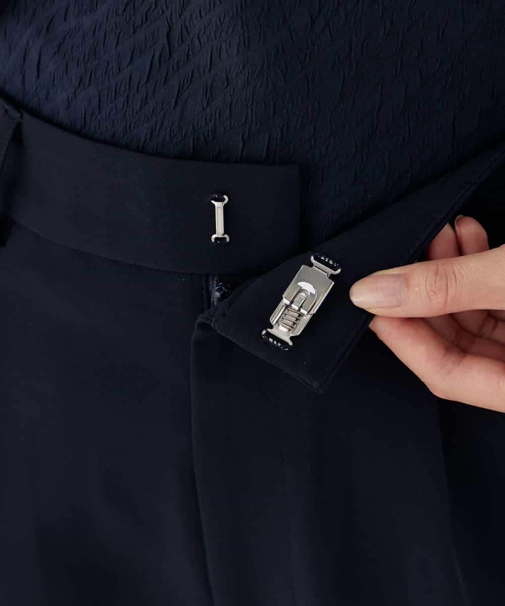 KBLCD01079 a.v.v(アー・ヴェ・ヴェ) 【洗える/ストレッチ/セットアップ対応】ダブルクロステーパードパンツ ネイビー