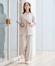 KBLCD02079 a.v.v(アー・ヴェ・ヴェ) 【洗える/ストレッチ/セットアップ対応】ダブルクロスワイドパンツ ブラック