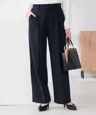 KBLCD02079 a.v.v(アー・ヴェ・ヴェ) 【洗える/ストレッチ/セットアップ対応】ダブルクロスワイドパンツ ネイビー