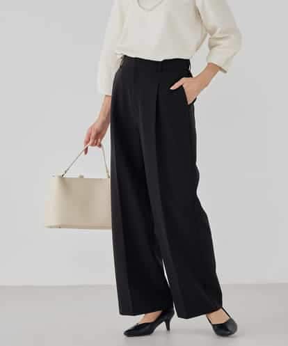 KBLCD02079 a.v.v 【洗える/ストレッチ/セットアップ対応】ダブルクロスワイドパンツ