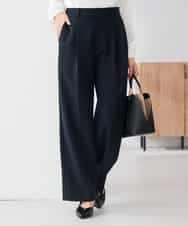 KBLCD02079 a.v.v(アー・ヴェ・ヴェ) 【洗える/ストレッチ/セットアップ対応】ダブルクロスワイドパンツ ブラック