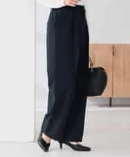 KBLCD02079 a.v.v(アー・ヴェ・ヴェ) 【洗える/ストレッチ/セットアップ対応】ダブルクロスワイドパンツ ブラック