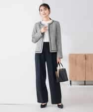 KBLCD02079 a.v.v(アー・ヴェ・ヴェ) 【洗える/ストレッチ/セットアップ対応】ダブルクロスワイドパンツ ブラック