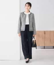 KBLCD02079 a.v.v(アー・ヴェ・ヴェ) 【洗える/ストレッチ/セットアップ対応】ダブルクロスワイドパンツ ブラック