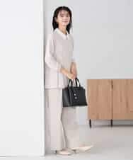 KBLCD02079 a.v.v(アー・ヴェ・ヴェ) 【洗える/ストレッチ/セットアップ対応】ダブルクロスワイドパンツ ブラック