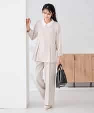 KBLCD02079 a.v.v(アー・ヴェ・ヴェ) 【洗える/ストレッチ/セットアップ対応】ダブルクロスワイドパンツ ブラック