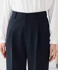 KBLCD02079 a.v.v(アー・ヴェ・ヴェ) 【洗える/ストレッチ/セットアップ対応】ダブルクロスワイドパンツ ブラック