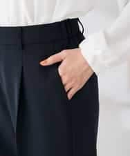 KBLCD02079 a.v.v(アー・ヴェ・ヴェ) 【洗える/ストレッチ/セットアップ対応】ダブルクロスワイドパンツ ブラック