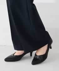 KBLCD02079 a.v.v(アー・ヴェ・ヴェ) 【洗える/ストレッチ/セットアップ対応】ダブルクロスワイドパンツ ブラック