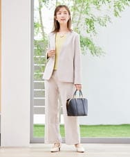 KBLCD03079 a.v.v(アー・ヴェ・ヴェ) 【洗える/ストレッチ/セットアップ対応】ダブルクロスストレートパンツ ネイビー