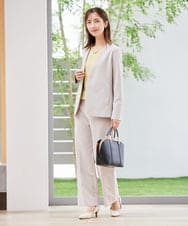 KBLCD03079 a.v.v(アー・ヴェ・ヴェ) 【洗える/ストレッチ/セットアップ対応】ダブルクロスストレートパンツ ネイビー