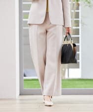 KBLCD03079 a.v.v(アー・ヴェ・ヴェ) 【洗える/ストレッチ/セットアップ対応】ダブルクロスストレートパンツ グレージュ