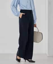 KBLCD03079 a.v.v(アー・ヴェ・ヴェ) 【洗える/ストレッチ/セットアップ対応】ダブルクロスストレートパンツ ネイビー