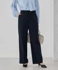 KBLCD03079 a.v.v(アー・ヴェ・ヴェ) 【洗える/ストレッチ/セットアップ対応】ダブルクロスストレートパンツ ネイビー