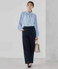 KBLCD03079 a.v.v(アー・ヴェ・ヴェ) 【洗える/ストレッチ/セットアップ対応】ダブルクロスストレートパンツ ネイビー