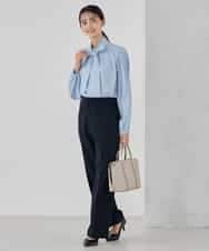 KBLCD03079 a.v.v(アー・ヴェ・ヴェ) 【洗える/ストレッチ/セットアップ対応】ダブルクロスストレートパンツ ネイビー