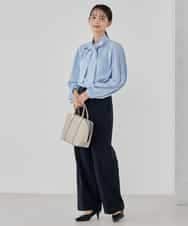 KBLCD03079 a.v.v(アー・ヴェ・ヴェ) 【洗える/ストレッチ/セットアップ対応】ダブルクロスストレートパンツ ネイビー