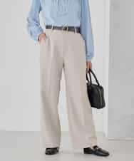 KBLCD03079 a.v.v(アー・ヴェ・ヴェ) 【洗える/ストレッチ/セットアップ対応】ダブルクロスストレートパンツ ネイビー