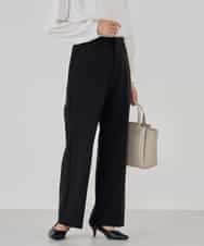 KBLCD03079 a.v.v(アー・ヴェ・ヴェ) 【洗える/ストレッチ/セットアップ対応】ダブルクロスストレートパンツ ネイビー