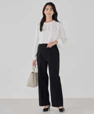 KBLCD03079 a.v.v(アー・ヴェ・ヴェ) 【洗える/ストレッチ/セットアップ対応】ダブルクロスストレートパンツ ネイビー