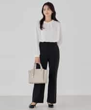 KBLCD03079 a.v.v(アー・ヴェ・ヴェ) 【洗える/ストレッチ/セットアップ対応】ダブルクロスストレートパンツ ネイビー