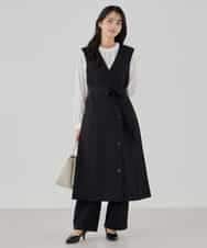 KBLCD03079 a.v.v(アー・ヴェ・ヴェ) 【洗える/ストレッチ/セットアップ対応】ダブルクロスストレートパンツ ネイビー