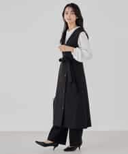 KBLCD03079 a.v.v(アー・ヴェ・ヴェ) 【洗える/ストレッチ/セットアップ対応】ダブルクロスストレートパンツ ネイビー