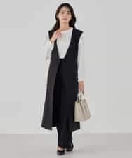 KBLCD03079 a.v.v(アー・ヴェ・ヴェ) 【洗える/ストレッチ/セットアップ対応】ダブルクロスストレートパンツ ネイビー