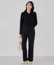 KBLCD03079 a.v.v(アー・ヴェ・ヴェ) 【洗える/ストレッチ/セットアップ対応】ダブルクロスストレートパンツ ネイビー