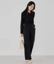 KBLCD03079 a.v.v(アー・ヴェ・ヴェ) 【洗える/ストレッチ/セットアップ対応】ダブルクロスストレートパンツ ネイビー